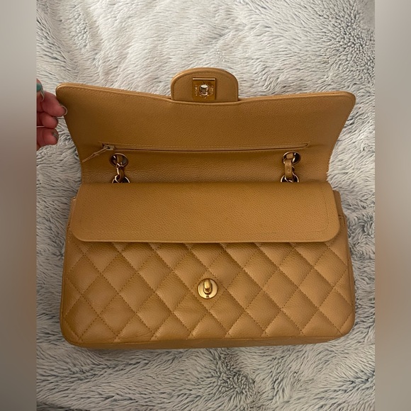 Chanel Beige Caviar Classic Double  Flap Medium - Picture 9 of 13